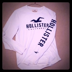 White Hollister Long Sleeve Tee